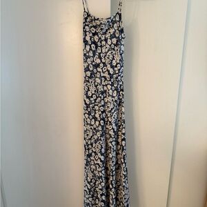 Floral Blue and White Wedding Dress